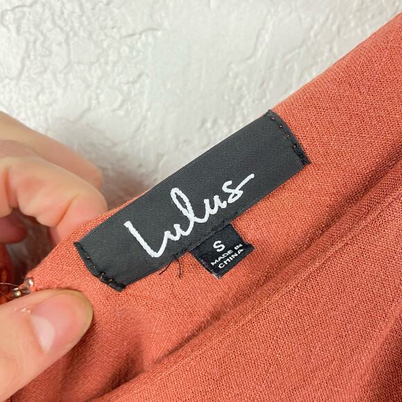 Lulu’s orange v-neck sleeveless wide leg jumpsuit small - Picture 5 of 8